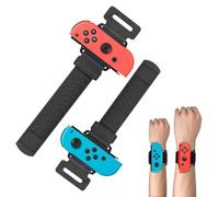 LEPZUR 2 Pack Armband für Just Dance 2025 - Cenawin 2 in 1 Elastische Handgelenksband Armbänder Controller Griff für Switch/Switch OLED Joy Con, Just Dance 2024/2023/2022/2021 (Rot und Blau)
