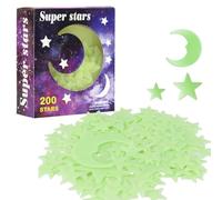 LEPZUR 201 Pcs Pegatinas De Pared Con Estrellas Luminosas En La Oscuridad Para El Techo Autoadhesivas 3D Estrellas Y Lunas Para Habitación Infantil Para Crear Un Cielo Estrellado Realista
