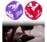 LEPZUR Dados Eróticos Para Pareja 2 Unidades 2 Dados Púrpura Oral 2 Dados Rosa Sexo Tamaño 1.8Cm Juego Posiciones Sexuales