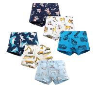 LeQeZe Calzoncillo Bóxers Niños Paquete de 6 algodón para Niño 2-3 años (Azul,Etiqueta del Fabricante 100)