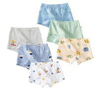 LeQeZe Calzoncillos Niños Algodón Pack de 6 Boxers Suaves y Transpirables con Motivos de Dinosaurios Coches y Animales 9-11 años Talla 150