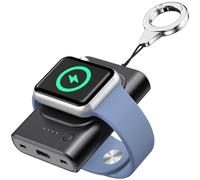 leQuiven 1800mAh Cargador Inalámbrico para Apple Watch 9/8/7/6/5/4/3/2/1/SE, Portátil Apple Watch Power-Bank, Cargador Magnético Llavero Cargador