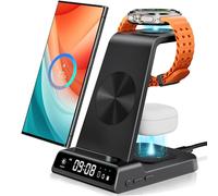 leQuiven Cargador Inalámbrico para Samsung S25 Ultra, Estación de Carga Inalámbrica para Galaxy S25/S24/S23/Z Flip 7/Z Fold 7, para Galaxy Watch 8/8 Classic/Ultra/7/6/6 Classic/5, Galaxy Buds 3/3 Pro