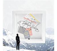 LERANXIN 15cm Shadow Box Frame,Adventure Archive Box,Caja de Archivo de Aventura,Marco con Profundidad,Caja De Viaje para Recuerdos,Caja De Recuerdos De Madera con Ranura,Caja Recuerdos