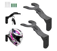 LERANXIN 2 Piezas Soporte Casco Moto, Negro Casco Moto Pared Perchero, Perchero Casco Moto con Gancho, Tornillo y Tubo de Expansión, para Colgar Cascos, Ropa, Llaves