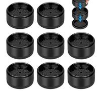 LERANXIN 8 Piezas Elevadores de Cama Redondo, Tacos Elevadores Cama Diámetro Interior 57 mm, Negro Elevador de Muebles Patas Apilable, Antideslizante Elevador Sofa Patas, para Mesas, Sillas, Armarios
