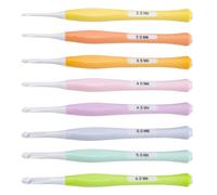 LERANXIN 8 Piezas Ganchillos Crochet Ergonómicos, Agujas de Ganchillo con Mango de Silicona, Crochet Kit de 2,5 a 6 mm, Agujas Crochet para Bricolaje y Tejido
