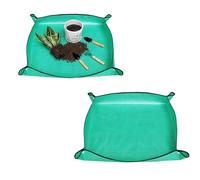 LERANXIN Esterilla para plantas, 2 unidades, color verde, impermeable, de polietileno, con hebilla de plástico, plegable, 66 x 66 cm, 75 x 75 cm, para jardinería, cultivo de plántulas, trasplantar