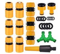LERANXIN Kit Manguera Jardín 14 Piezas - Conector Manguera 1/2 Pulgada, Conector Rápido en Y y Prolongadores - Resistente, Antifuga - Accesorios Manguera Jardín Completos para Suministro Ágil