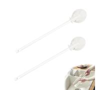 LERANXIN Limpia Botellas por Dentro 2 Piezas Blanca Cepillo Botellas Mango Largo Limpiador Botellas por Dentro con Cabezal Cepillo Plegable Orificio para Colgar para Tazas, Teteras Copas Vino