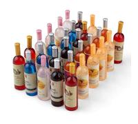 LERANXIN Paquete de 30 Piezas De Comida Juguete Miniatura, Comida Casa de Muñecas, Pequeñas Botellas de Vino Pintadas a Mano, Adecuadas para Decorar Varios Objetos o Escenas