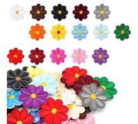 LERANXIN Parches Bordados 60 Pezzi 4×4 cm - Fiori Multicolori Parches Ropa Termoadhesivos | Parche Termoadhesivo Universal para Abbigliamento, Zaini & Cappelli