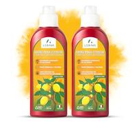 LERAVA® abono líquido para cítricos - 2x700 ml con tapón dosificador - abono para limones para un crecimiento exuberante con frutos sanos y jugosos - con quelatos de microelementos - "Made in Italy"