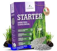 LERAVA STARTER abono césped (35 m²) - favorece el crecimiento de raíces - ideal con semillas de césped sin riesgo de quemar - refuerza la resistencia del suelo - abono para jardín natural