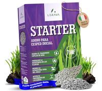 LERAVA STARTER abono césped (75 m²) - favorece el crecimiento de raíces - ideal con semillas de césped sin riesgo de quemar - refuerza la resistencia del suelo - abono para jardín natural