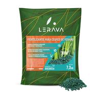 LERAVA® VERANO abono cesped verano - 300m² - fertilizante cesped para Días Calurosos con Bajo Consumo de Agua - abono para cesped con Potasio - Césped Verde y Sano para Todo Tipo de Césped