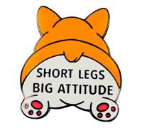 Leraverppy Pin esmaltado, patas cortas, broche de solapa de gran actitud, broche de glúteos de Corgi, bonito diseño de dibujos animados, regalo para amantes de los perros, adolescentes, amigos