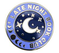 Leraverppy Pin esmaltado, pin de solapa de club de lectura nocturna, insignia de botón morado, regalo para lectores tardíos, personas nocturnas, amigos, adolescentes, familia, decoración de bricolaje