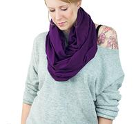 LerBen® - Bufanda de algodón suave para mujer, bufanda de lazo infinito sólido para el cuello, Deep Purple, talla única