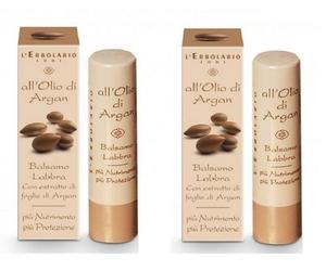L'Erbolario - Al aceite de argán bálsamo labial con extracto de hojas de argán 4,5 ml - 2 paquetes