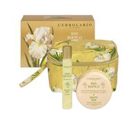 L'ERBOLARIO Iris Blanco Gel de Baño y Crema Corporal Perfumada - Regalo Estuche Tela 300 ml + 300 ml