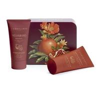 L'Erbolario Melograno Preciosos Instantes Gel de Baño Granada 75 ml + Crema Corporal 75 ml, Edición Limitada con Caja de Hojalata, Fragancia