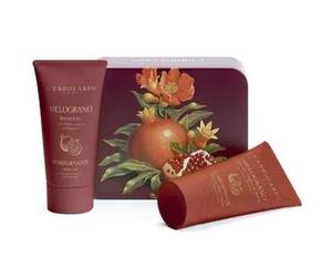 L'Erbolario Melograno Preciosos Instantes Gel de Baño Granada 75 ml + Crema Corporal 75 ml, Edición Limitada con Caja de Hojalata, Fragancia