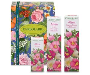 L'Erbolario - Paquete de regalo Trio Perfume Altea, Perfume 50 ml, Gel de baño suavizante 250 ml, Crema corporal Vellutante 200 ml, de regalo bálsamo para el cabello Euphidra.