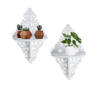 LEREAMTP 2 estantes flotantes tallados en esquina de pared, estante flotante de almacenamiento para decoración del hogar para sala de estar, dormitorio, cocina u oficina