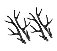 LEREAMTP 2 pares de cuernos de ciervo artificiales, cuernos de reno falsos negros para Halloween, Navidad, disfraz