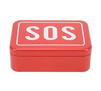 LEREAMTP SOS Case, SOS Lifesaving Contenedor de acero inoxidable para kit de supervivencia, caja de equipo de emergencia para camping, senderismo, equipo de supervivencia, color rojo