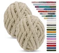 LEREATI 2 x 25.6m Lana Gruesa para Tejer con las Manos 2cm 226g Chenille Yarn Lana Gorda para Crochet, Ovillo Gruesa para Tejer Mantas Nidos de Mascotas de Punto Cojines Decorativos