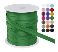 LEREATI Cinta al Bies Costura 10mm x 50m Cintas al Sesgo Ribetes para Costura Cinta Mochila Poliéster, Cenefa para Costura, Ropa, Pancartas, Tapicería, Ribetes, Muebles (Verde)