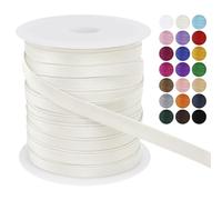 LEREATI Cinta al Bies Costura 10mm x 50m Cintas al Sesgo Ribetes para Costura Cinta Mochila Poliéster, Cenefa para Costura, Ropa, Pancartas, Tapicería, Ribetes, Muebles (Blanco Roto)