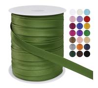 LEREATI Cinta al Bies Costura 15mm x 50m Cintas al Sesgo Ribetes para Costura Cinta Mochila Poliéster, Cenefa para Costura, Ropa, Pancartas, Tapicería, Ribetes, Muebles (Verde Militar)