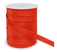 LEREATI Cinta al Bies Costura 15mm x 50m Cintas al Sesgo Ribetes para Costura Cinta Mochila Poliéster, Cenefa para Costura, Ropa, Pancartas, Tapicería, Ribetes, Muebles (Naranja Rojo)