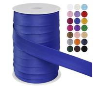 LEREATI Cinta al Bies Costura 25mm x 50m Cintas al Sesgo Ribetes para Costura Cinta Mochila Poliéster, Cenefa para Costura, Ropa, Pancartas, Tapicería, Ribetes, Muebles (Azul Real)