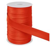 LEREATI Cinta al Bies Costura 25mm x 50m Cintas al Sesgo Ribetes para Costura Cinta Mochila Poliéster, Cenefa para Costura, Ropa, Pancartas, Tapicería, Ribetes, Muebles (Naranja Rojo)