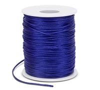 LEREATI Cordón de satén de 1,5 mm x 100 m de nailon para pulsera, cordón de seda, hilo de cuentas para hacer pulseras, collares, nudos chinos, manualidades (azul rey)