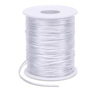 LEREATI Cordón de satén de 1,5 mm x 100 m, hilo de nailon, hilo de seda de cola de rata, cuerda de joyería para hacer pulseras, collares, nudos chinos, manualidades (blanco)