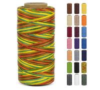 LEREATI Hilo Encerado para Pulseras 0.8mm x 260m 150D Hilos de Coser Cuero a Mano, Hilo Macrame de Poliéster para Encuadernación Costura Fabricación de Joyas Lienzo Ganchillo (Colorido)