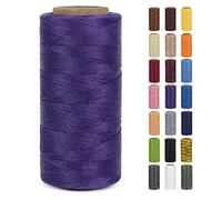 LEREATI Hilo Encerado para Pulseras 0.8mm x 260m 150D Hilos de Coser Cuero a Mano, Hilo Macrame de Poliéster para Encuadernación Costura Fabricación de Joyas Lienzo Ganchillo (Morado Oscuro)