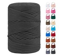 LEREATI Hilo Macrame 3mm x 170m, Cuerda de Poliéster Cuerda Macrame 3mm Colores, Cuerda Manualidades para Macrame, Ganchillo Bolsa, Sombrero, Regalo para Tejedor (Gris Oscuro)