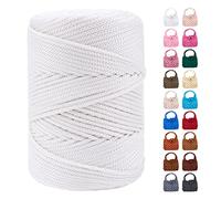 LEREATI Hilo Macramé 3mm x 170m, Cuerda de Poliéster Cuerda Macrame 3mm Colores para Manualidades, Ganchillo, Bolsa, Sombrero, Regalo para Tejedor (Blanco)