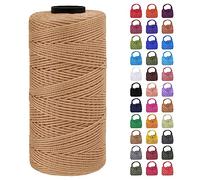 LEREATI Macrame Cuerda 1.5mm x 200m, Hilo Macrame 1.5mm 3 Capas Cordel, Cordón para Macramé Manualidades, DIY Bolsa, Colgante, Decoracion Paredes (Caqui)
