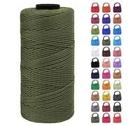 LEREATI Macrame Cuerda 1.5mm x 200m, Hilo Macrame 1.5mm 3 Capas Cordel, Cordón para Macramé Manualidades, DIY Bolsa, Colgante, Decoracion Paredes (Verde Militar Oscuro)
