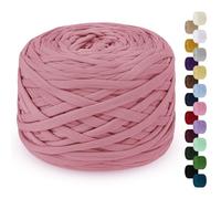 LEREATI Trapillo para Crochet 285g / 100m Hilo Para Tejer a Crochet Hilo Macrame, Cinta Hilo Trapillo Cuerda Macrame para Tejer Cestas de Ganchillo, Bolsos, Colgante de Pared, Mantas (Rosa Oscuro)