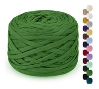 LEREATI Trapillo para Crochet 285g / 100m Hilo Para Tejer a Crochet Hilo Macrame, Cinta Hilo Trapillo Cuerda Macrame para Tejer Cestas de Ganchillo, Bolsos, Colgante de Pared, Mantas (Verde)