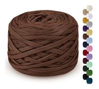 LEREATI Trapillo para Crochet 285g / 100m Hilo Para Tejer a Crochet Hilo Macrame, Cinta Hilo Trapillo Cuerda Macrame para Tejer Cestas de Ganchillo, Bolsos, Colgante de Pared, Mantas (Marrón Caramelo)