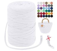 LEREATI Trapillo para Crochet 7mm Hilo para Tejer a Crochet 250g 100m Hilo Macrame Tricotar Hilo de Ganchillo para Cestas, Bolsa, Colgante de Pared, Textil, DIY (Blanco)